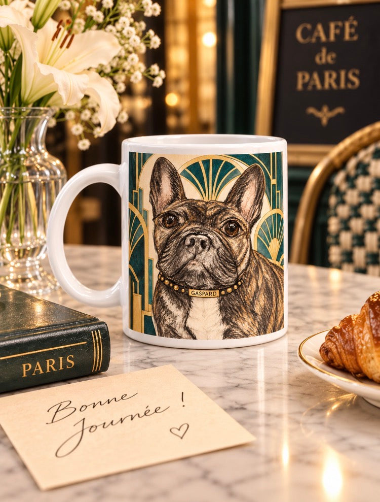 Gaspard - Parisian Art Deco dog mug