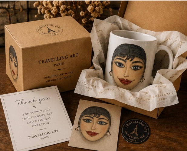 Simone -  Parisian Art Deco Mug – Original Artist Design.